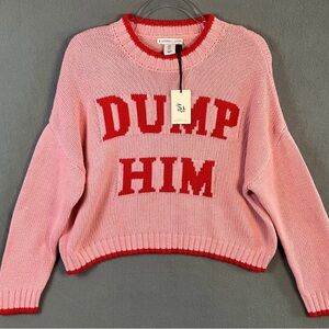Sincerely Jules Pink Sweater with Red Lettering